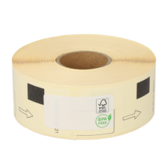 Étiquettes compatibles Brother DK-11201, 29 mm x 90 mm, 400 étiquettes par rouleau, permanent, blanc