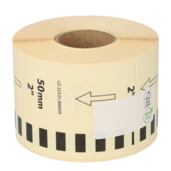 Étiquettes compatibles Brother DK-22223, 50- mm x 30,48m, permanent, blanc