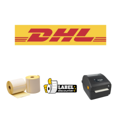 Paquets de démarrage DHL: Zebra ZD421D + 12 rouleaux, format 102 mm x 210 mm